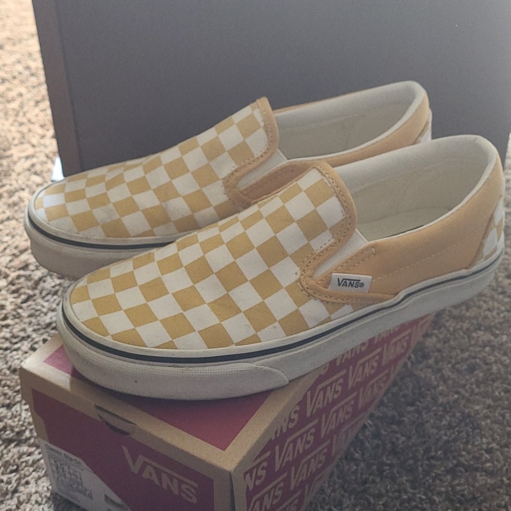 Checkered Vans Slip On Sneakers Mens 5/W 6.5
